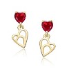 Guili 14K Yellow Gold Heart Drop Earrings, Cubic Zirconia & Open Heart, A Romantic Chic Design for Daily Elegance and Special Celebrations - 2 of 2