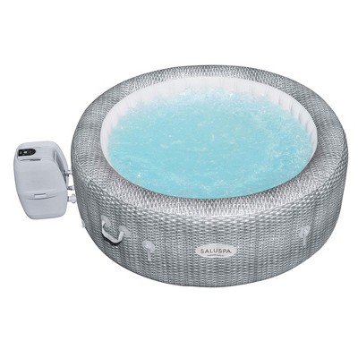 Bestway SaluSpa Honolulu Gray Round Inflatable Hot Tub with EnergySense Cover