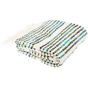 Landra Throw Blanket - THR907 - Blue/White - 60" x 72" - Safavieh - 1 of 4