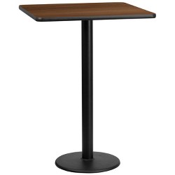 30'' X 60'' RECTANGULAR BLACK LAMINATE TABLE TOP WITH 18'' ROUND TABLE HT BASE 