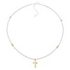 Silpada 'Stability' Sterling Silver with 14K Yellow Gold Plating Hematite Cross Pendant Necklace, 18" + 2" - 3 of 4