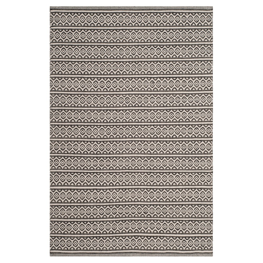 Ivory/Black Geometric Woven Area Rug - (4'x6') - Safavieh