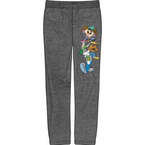 Looney Tunes 90s Hip Hop Character Group Mens Grey Sleep Pajama Pants - 1 of 3