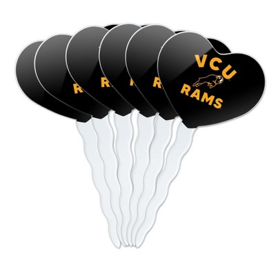 Virginia Commonwealth Official Logo Heart Love Cupcake Picks Toppers Decoration Set of 6