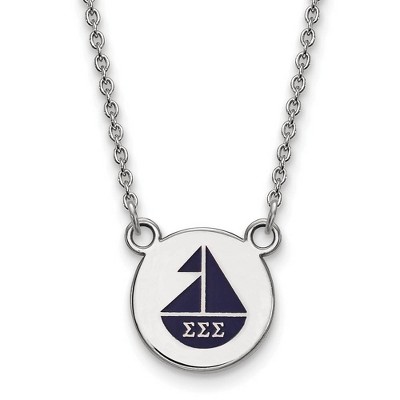 Black Bow Jewelry Sterling Silver Sigma Sigma Sigma Greek Life Necklace 18 Inch