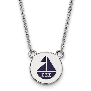 Black Bow Jewelry Sterling Silver Sigma Sigma Sigma Greek Life Necklace 18 Inch - 1 of 4