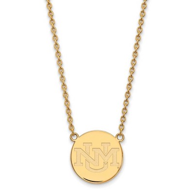 Black Bow Jewelry 10k Yellow Gold New Mexico Lobos NCAA Necklace 18 Inch
