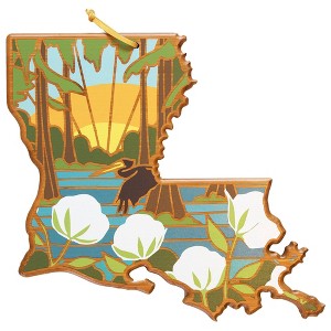 Totally Bamboo Louisiana Summer Stokes Cutting Board: Lightweight Bamboo, Multicolored, 13"x12", Hand Wash, 1-Year Warranty - 1 of 4