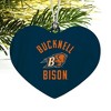 Bucknell Bison Heart Love Wood Christmas Tree Holiday Ornament - 2 of 3