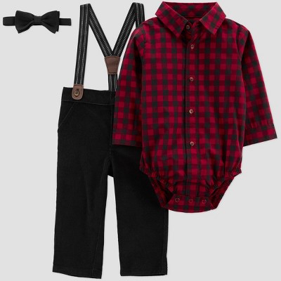 Baby Boys' Buffalo Check Top & Bottom Set - Just One You® made by carter's Black/Red 9M