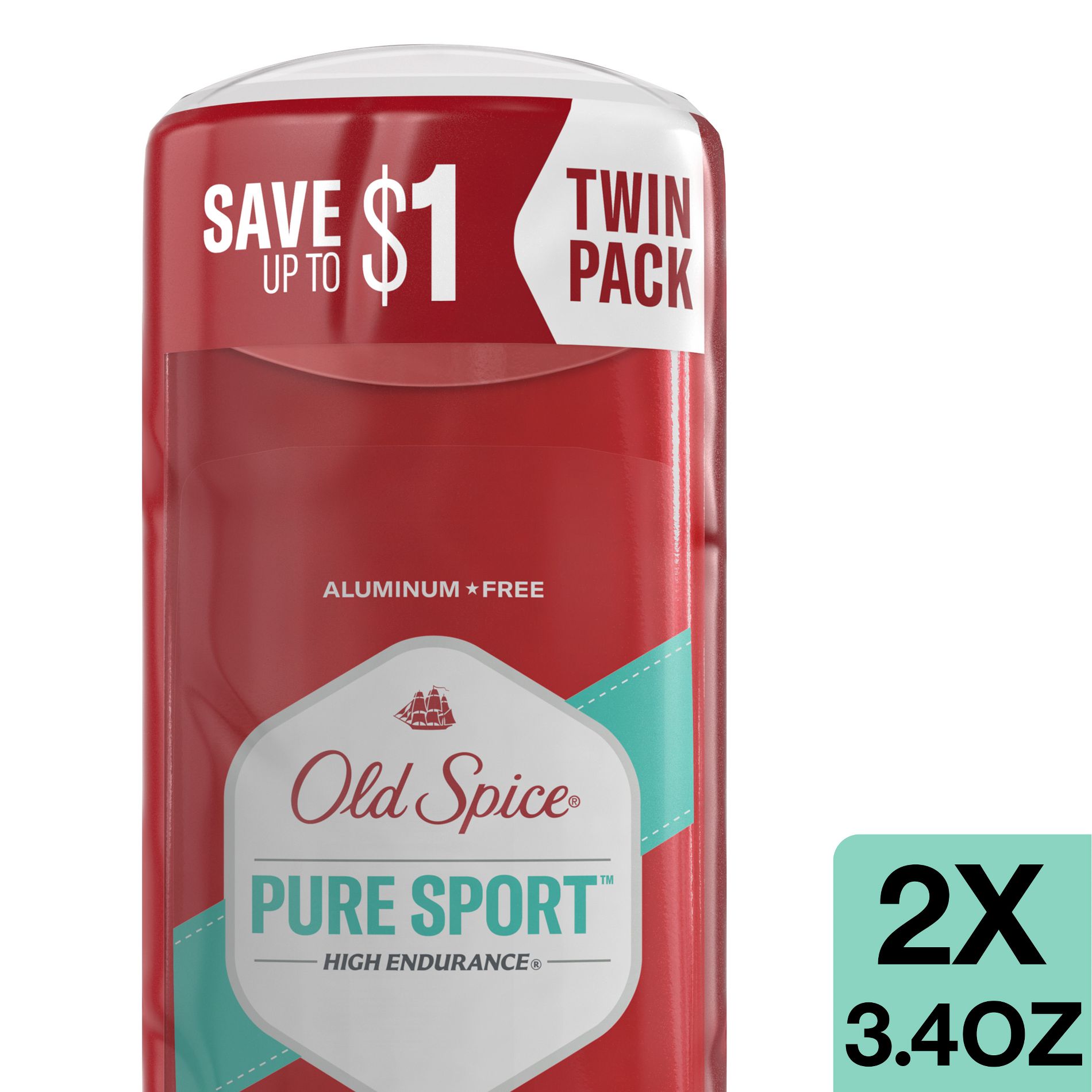 Old Spice High Endurance Deodorant for Men - Aluminum-Free - 3.4oz/2pk