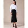 INSPIRE CHIC Women's Casual Vintage High Waist A Line Pleated Knit Midi Skirts - 2 of 4