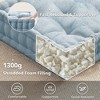 TinyHomie Poly Chenille Square Floor Pillow Cushion Aqua 24x24" - 4 of 4