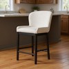 HomeRoots 26" White and Black Fabric and Solid Wood Counter Height Bar Chair - 2 of 4