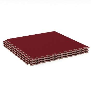 Foam Mat Floor Tiles 6PC Set - Interlocking EVA Foam Padding with Soft Carpet Top for Exercise, Yoga, Playroom, Garage, or Basement by Stalwart