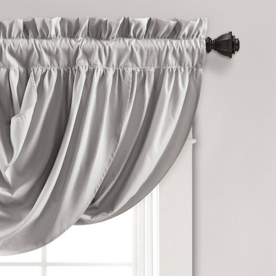 Light Gray Polyester Rod Pocket Window Valance