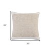 HomeRoots 20" Ivory And Natural Cotton Geometric Throw Pillow - 3 of 4