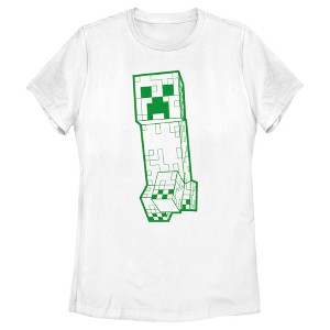 Women's Minecraft Creeper Outline T-Shirt - 1 of 4
