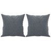 vidaXL Dark Gray Velvet 2-Seater Sofa with Throw Pillows - Modern Design, Comfortable Padded Seats, and Robust Metal Frame for Living Room or Office - 4 of 4