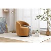 CAVINAS Teddy Fabric Swivel Accent Armchair, Barrel Chair with Ergonomic Backrest & Black Powder-Coated Metal Ring - 2 of 4