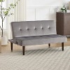 45.28'' Foldable Fashion Sofa Bed High End Flannel Fabric Back Adjustable Sofa Recliner Futon Gray - 2 of 4