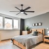 Airsurfer 60" Matte Black LED Ceiling Fan with Remote, 6-Speed Reversible Motor, 3-Color Light,6"and12"downrod - 4 of 4