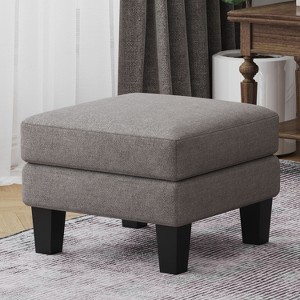 CAVINAS 22.8" Square Ottoman, Modern Sofa Footrest Ottoman with Wooden Legs, Versatile Side Table for Living Room, Bedroom - 1 of 4