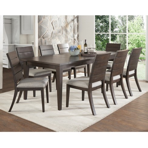 9pc Elora Dark Oak Dining Table Set Dark Oak Steve Silver Target