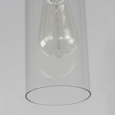 Black and Satin Brass Mini Pendant Light with Clear Glass Shade