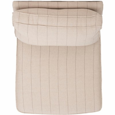 Flax Beige Linen Slipper Chair with Spindle Legs