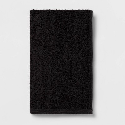 Just Home Black Hand Towel