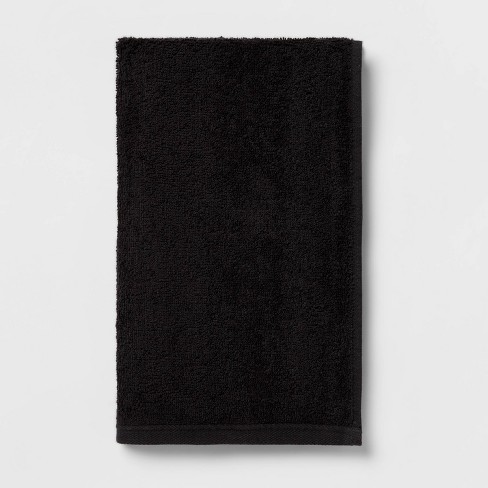 Mini Grid Black Hand Towel