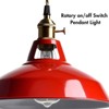 CLAXY Industrial Modern Pendant Light Kitchen Island Red Metal Barn - 3 of 4
