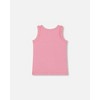 Deux par Deux Girl Organic Cotton Tank with Frills Candy Pink - 3 of 4