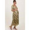 PinkBlush Olive Metallic Floral Jacquard Overlay Maternity Maxi Dress - 2 of 4