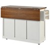 Maliang 53.7" Farmhouse Kitchen Island with Wheels, 2 Sliding Barn Door Kitchen Storage Island with Drop Leaf - 3 of 4