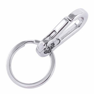 Unique Bargains Metal Buckle Mini Portable Clip Fastener Key Chain Ring Silver Tone - 1 of 3