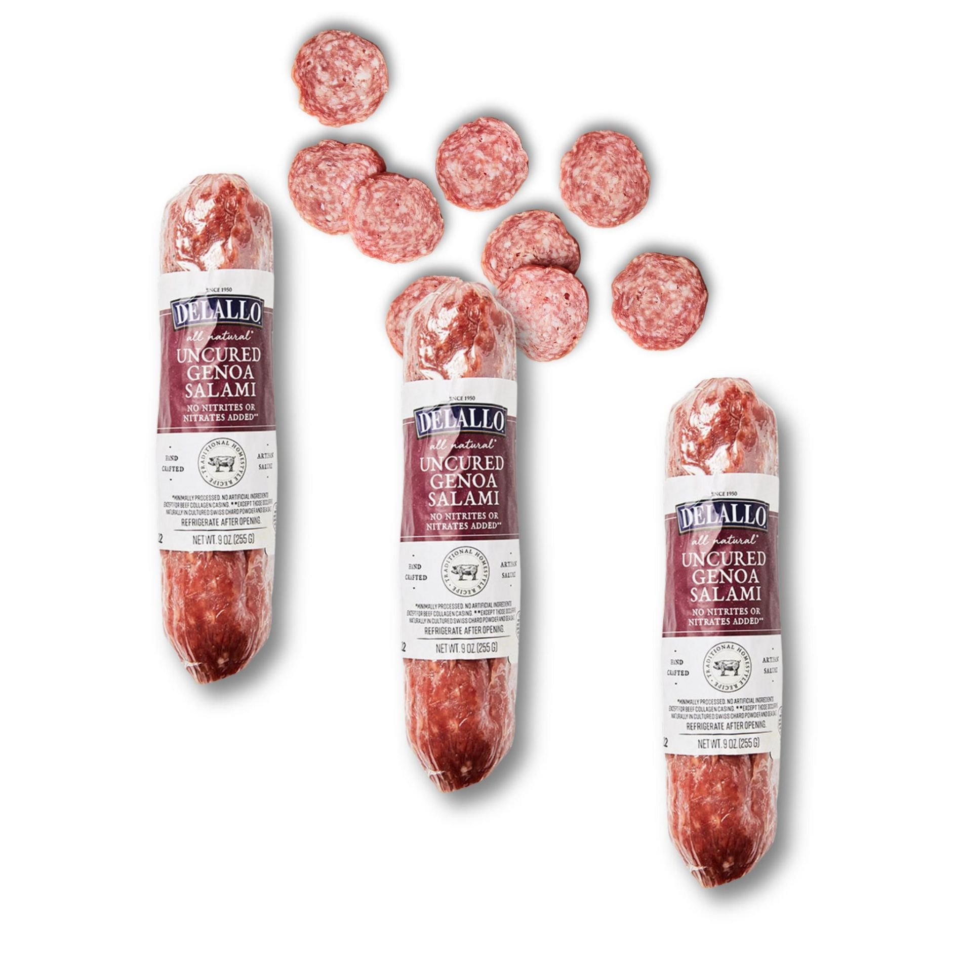 DeLallo Genoa Salami, 9 oz Stick, (3 Pack)