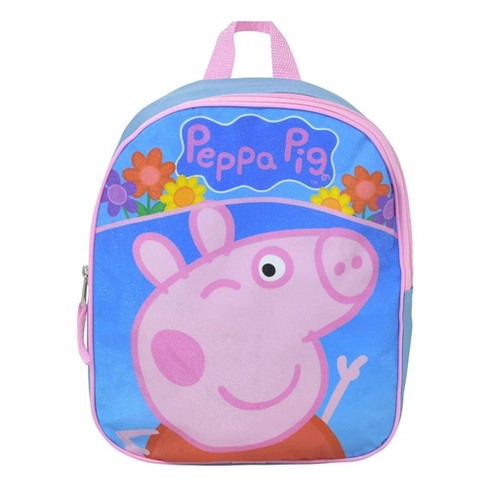 Girls Peppa Pig Small Backpack 11 & Insulated Lunch Bag Purple Set –