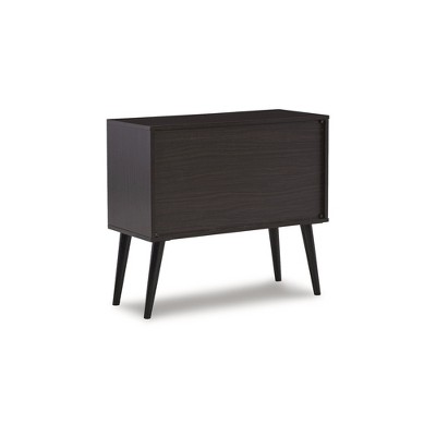 Dark Brown Mid Century Modern Accent Cabinet with Adjustable Shelves