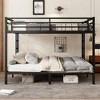TIRAMISUBEST Metal Queen Over Queen/California king over California king Bunk Bed for Teens,Space-Saving Bunk Bedframe with Ladder and Guardrail - 2 of 4