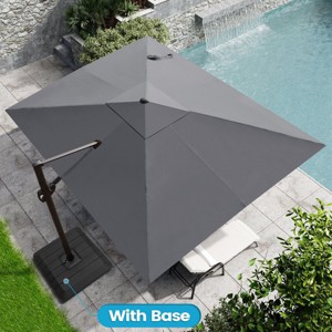 Crestlive Products 9x11FT Cantilever Umbrella Outdoor 360 Degree Rotation Offset Umbrella 6 Heights Adjustable with Base - 1 of 4