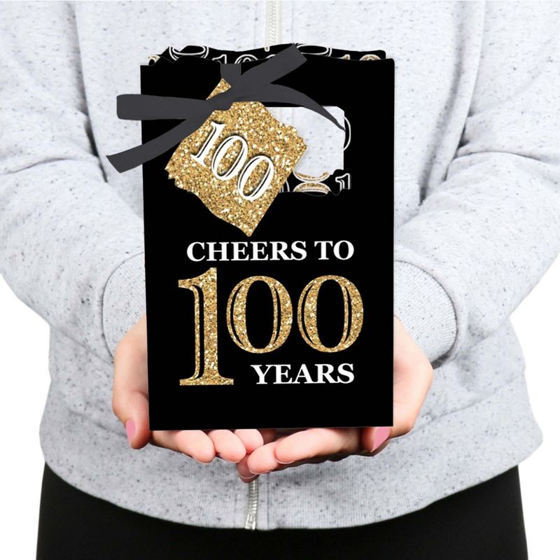 Big Dot of Happiness Adult 100th Birthday - Gold - Birthday Party Favor Boxes - Set of 12, 5 of 6