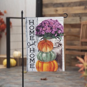 Rustic Fall Greetings Garden Burlap Flag - 1 of 4