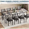 Dining Table Set for 4, Sturdy Wooden Kitchen Table with Chamfer Design and Metal legs, Upholstered Bench & 2 Classic Dinner Chairs - 4 of 4