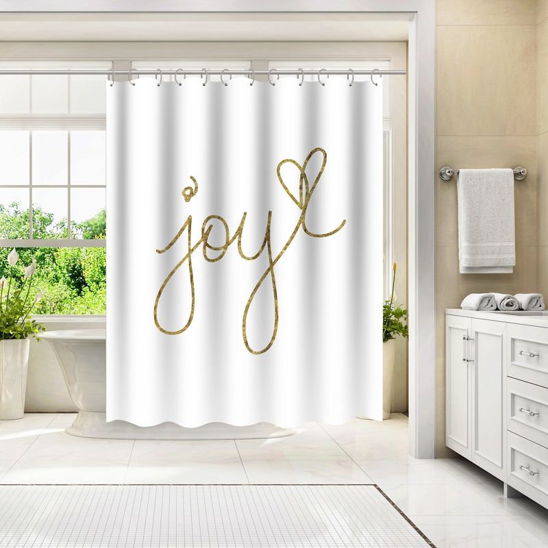 Americanflat 71" x 74" Shower Curtain, Joy Gold by Motivated Type, 4 of 9