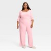 Women's Variegated Ribbed Long Sleeve Pajama Top - Auden™ - 3 of 3