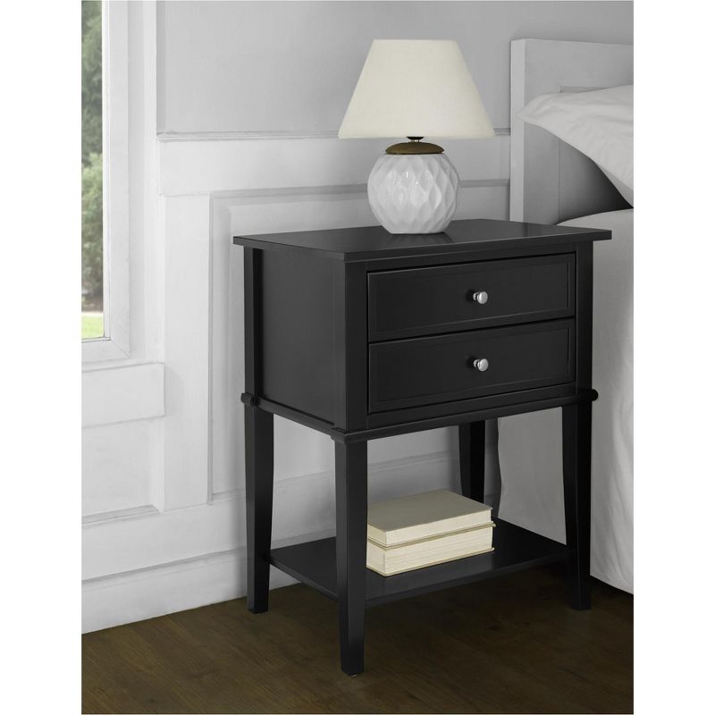 Ameriwood Home Franklin Nightstand Table with 2 Drawers and Lower Shelf, 4 of 5