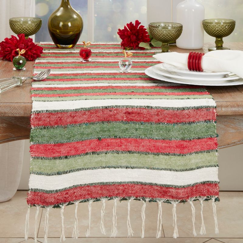Saro Lifestyle Wide Striped Table Runner, 3 of 4