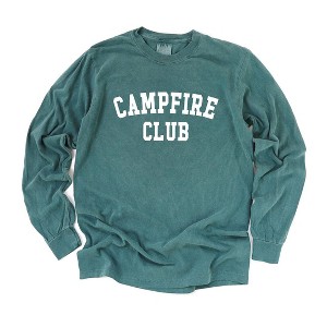 Simply Sage Market Women's Campfire Club Long Sleeve Garment Dyed Tee - 1 of 2